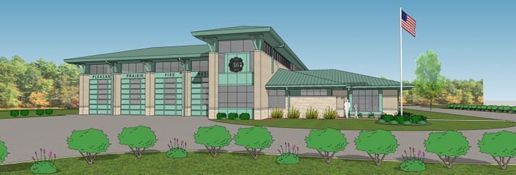 Rendering BIM Model for the fire station for Pleasant Prairie, Wisconsin