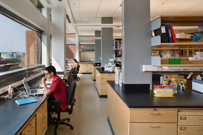 University of Wisconsin-Madison Microbial Sciences Building BSL-2 Microbiology Research Laboratory, designed to properly support all lab activities with ample space