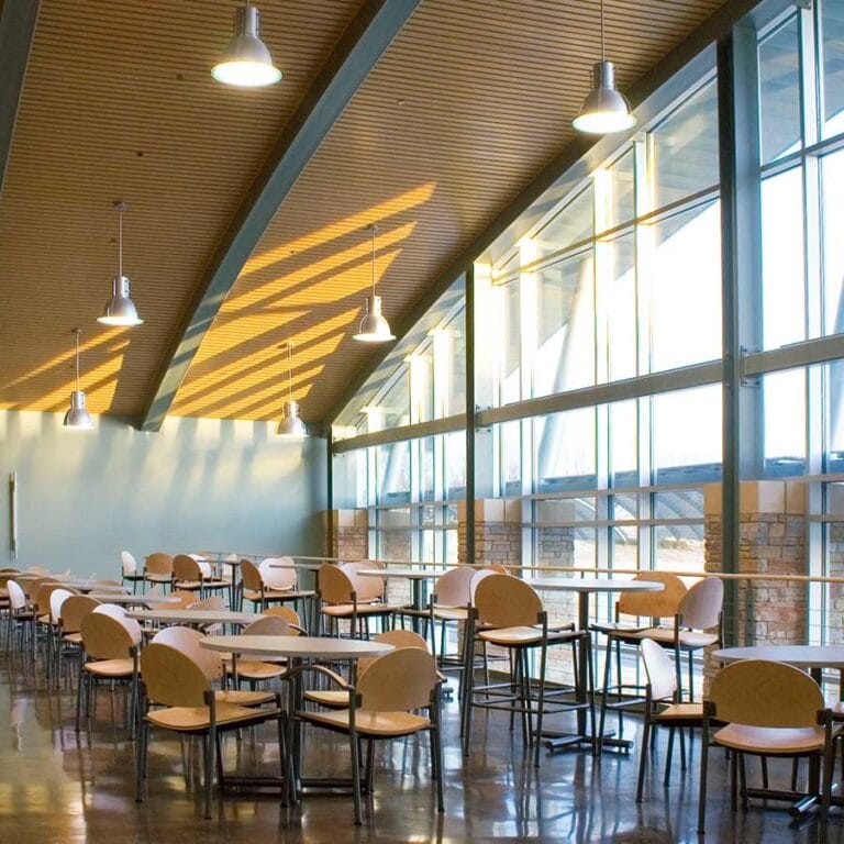 The Cafe of Blackhawk Church in Middleton, Wisconsin provides space for meeting and greeting after worship