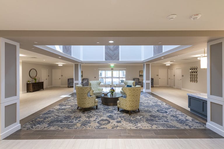 HarborChase Evergreen Atrium and Sitting area