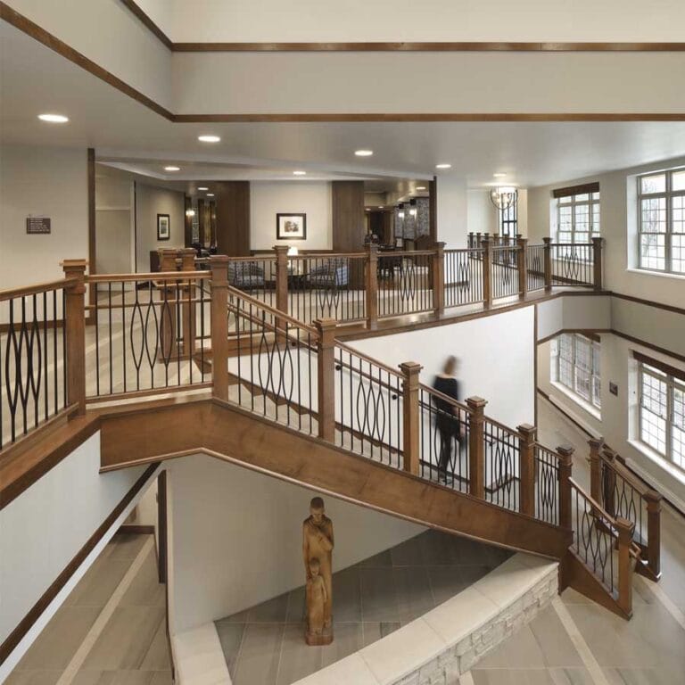 Mount Mary Trinity Woods Open Staircase provides space for interaction within intergenerational living