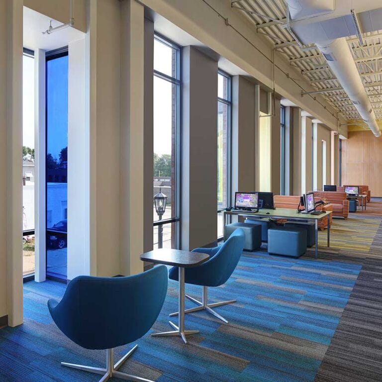 Platteville Public Library Upper Level Reading and Study Space