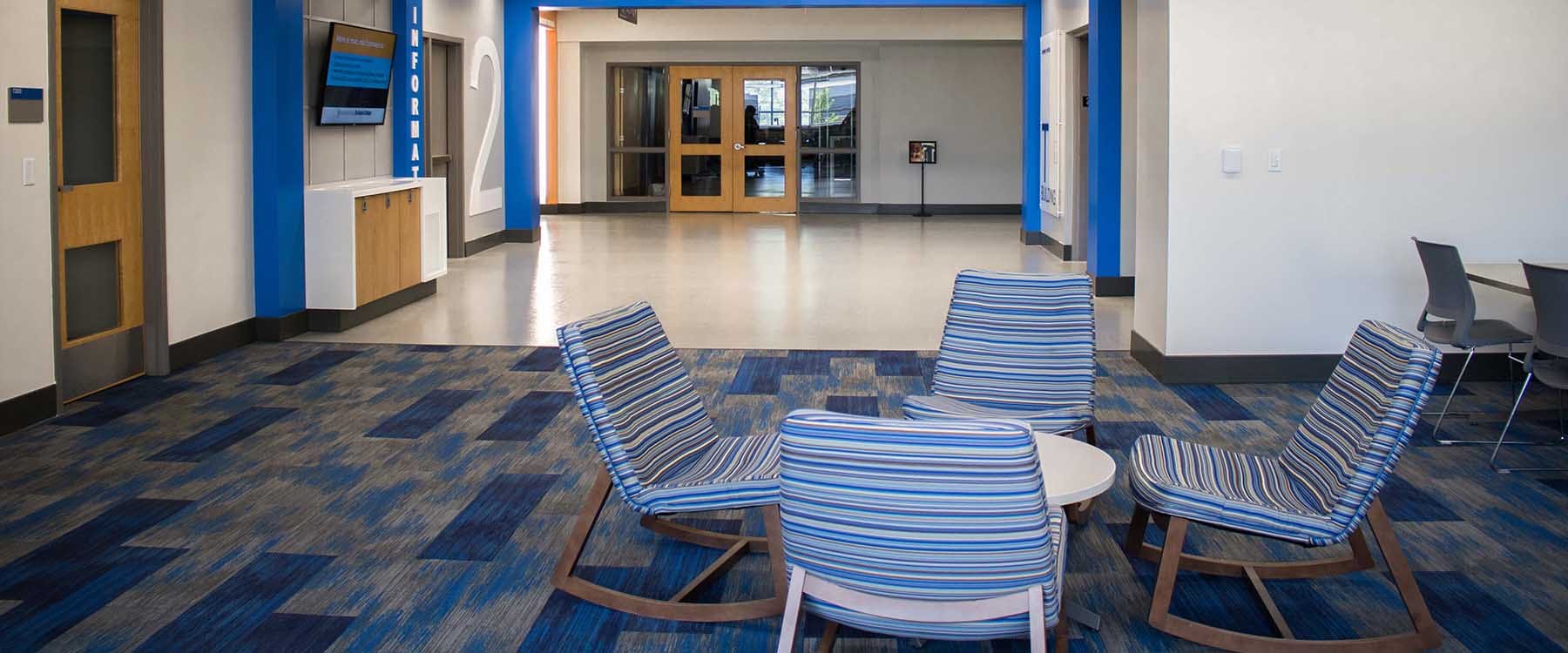 Milwaukee Area Technical College in Milwaukee Wisconsin was updated to provide a variety of collegiate social and study areas