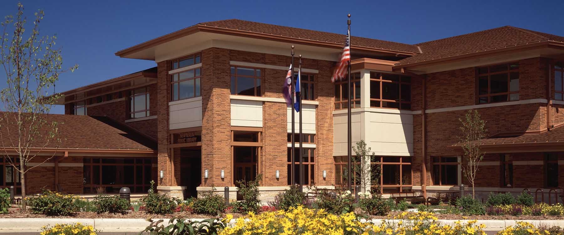 New Berlin Public Library Entrance And Exterior