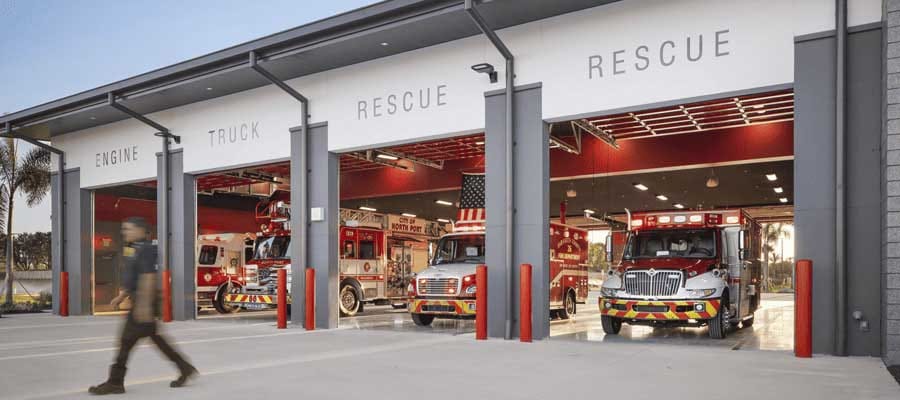 North Port Public Safety Building Exterior of the Apparatus Bay