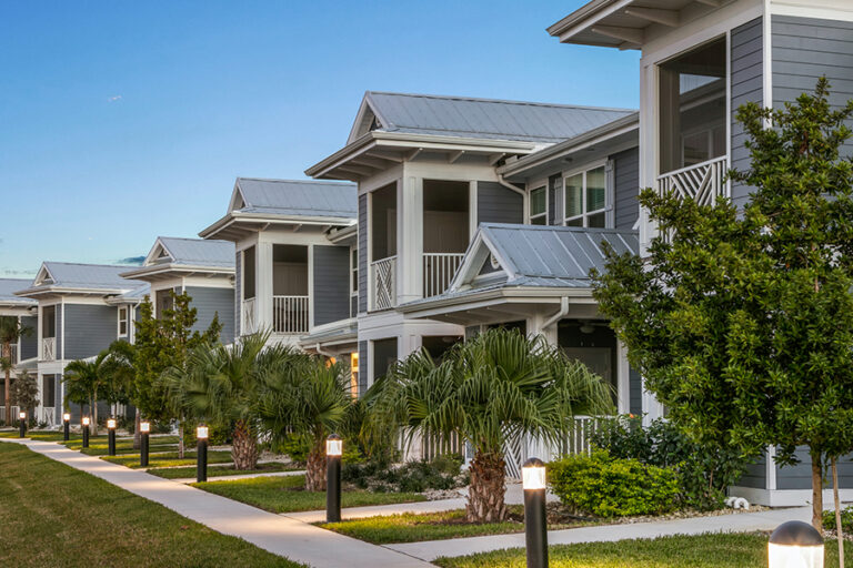 Bergamot Exterior with Driveway Dusk